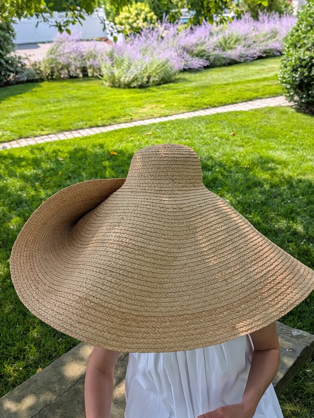 Jacquemus Large Valensole Le Grand Chapeau natural tan raffia 12” wide brim hat
